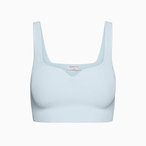 Aritzia Tops - Babaton Blue Cropped Tank (Sculpt Knit Notch in Iceberg Blue)